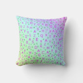 光沢のある色の文字 クッション (正面)