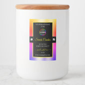 光沢のある色鮮やかなレインボーブラックロゴ製品ラベル フードラベル (正面)