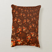 光沢のある茶色がかったサンゴとエンボス アクセントクッション (裏面(縦))