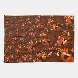 光沢のある茶色がかったサンゴとエンボス キッチンタオル