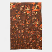 光沢のある茶色がかったサンゴとエンボス キッチンタオル (縦)