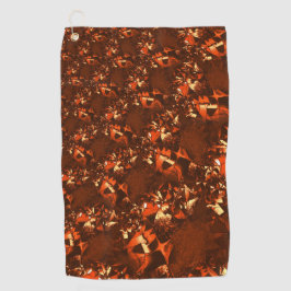 光沢のある茶色がかったサンゴとエンボス ゴルフタオル