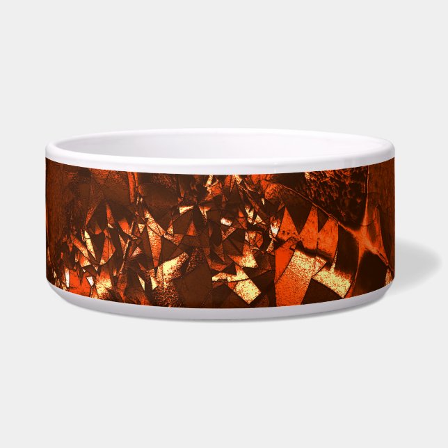 光沢のある茶色がかったサンゴとエンボス ボウル (正面)