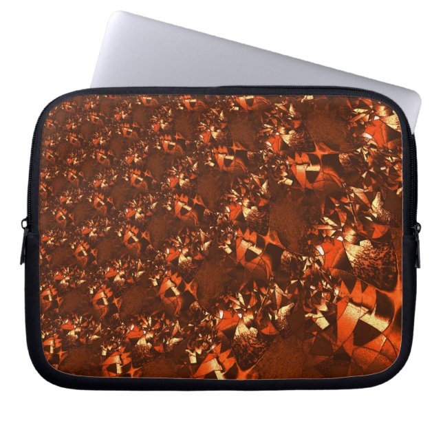 光沢のある茶色がかったサンゴとエンボス ラップトップスリーブ (正面)