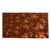 光沢のある茶色がかったサンゴとエンボス 枕カバー (裏面-左)