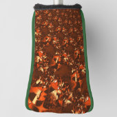 光沢のある茶色がかったサンゴ、レリーフ、 浮き彫りに似ている ゴルフヘッドカバー (回転90)