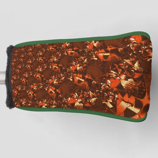 光沢のある茶色がかったサンゴ、レリーフ、 浮き彫りに似ている ゴルフヘッドカバー (正面)