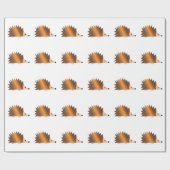 光沢のある茶色のハリネズミ ラッピングペーパー (フラット)