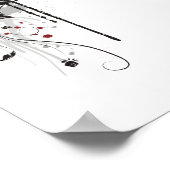 光沢のある葉ハート、花 – オリジナル ポスター (角)