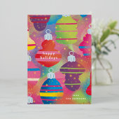 光沢のある虹のオーナメント 箔招待状 (立ち正面)