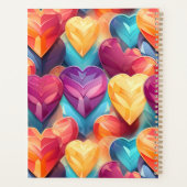 光沢のある虹のハート プランナー手帳 (裏面)