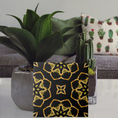 光沢のある豪華な金ゴールドと黒モロッコモザイク タイル