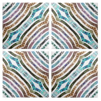 光沢のある貝殻の斜面状ストリップ タイル