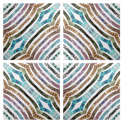 光沢のある貝殻の斜面状ストリップ タイル