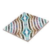 光沢のある貝殻の斜面状ストリップ タイル (側面)