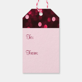 光沢のある赤いクリスマスライト《写真》ぼけ味メリークリスマス ギフトタグ