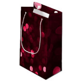 光沢のある赤いクリスマスライト《写真》ぼけ味メリークリスマス スモールペーパーバッグ (裏面アングル)