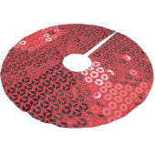 光沢のある赤いシークインクリスマスのクリスマスツリースカート ブラッシュドポリエステルツリースカート (アングル)