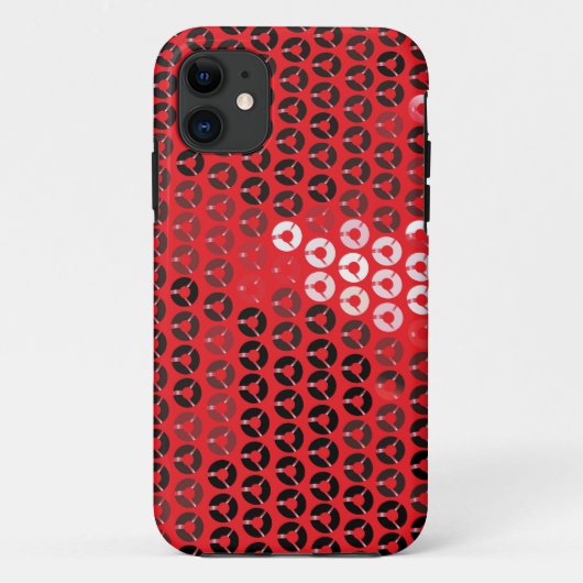 光沢のある赤いシークイン Case-Mate iPhoneケース (裏面)