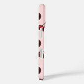 光沢のある赤いチェリー ピンクのレトロ Case-Mate iPhoneケース (裏面 / 右)
