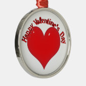 光沢のある赤いハートバレンタイン メタルオーナメント (右)