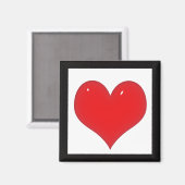 光沢のある赤いハート（テキストの追加） マグネット (正面/裏面)