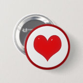 光沢のある赤いハート(テキストの追加) 缶バッジ (正面&裏面)