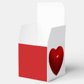 光沢のある赤いハート フェイバーボックス (オープン)