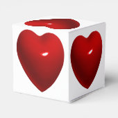 光沢のある赤いハート フェイバーボックス (裏面サイド)
