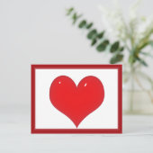 光沢のある赤いハート ポストカード (スタンド正面)