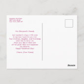 光沢のある赤とピンクのラブハートバレンタインデー ポストカード (裏面)