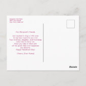 光沢のある赤とピンクの愛ハートバレンタインデー ポストカード (裏面)