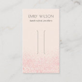 光沢のある赤面ピンクのグリッターテクスチャヘアクリップの表示 名刺 (正面)