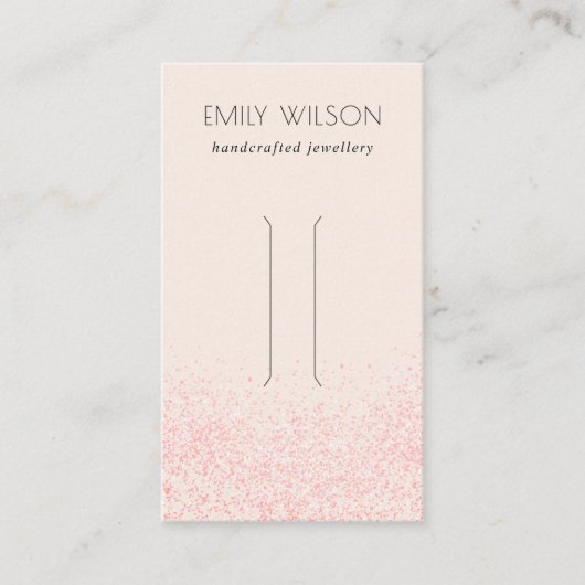 光沢のある赤面ピンクのグリッターテクスチャヘアクリップの表示 名刺 (正面)