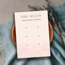 光沢のある赤面ピンクのグリッターテクスチャ3イヤリングディスプレイ