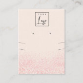 光沢のある赤面ピンクグリッターテクスチャイヤリングネックレス 名刺 (正面)