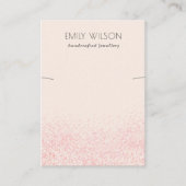 光沢のある赤面ピンクグリッターテクスチャネックレスディスプレイ 名刺 (正面)