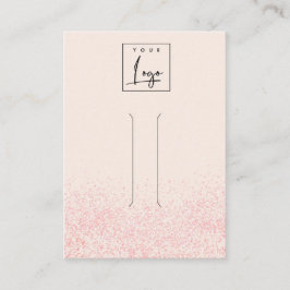 光沢のある赤面ピンクグリッターテクスチャヘアクリップの表示 名刺