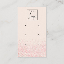 光沢のある赤面ピンクグリッターテクスチャ3イヤリングディスプレイ 名刺