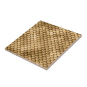 光沢のある輝く金の青銅魚の鱗屑人魚 タイル (側面)