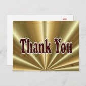 光沢のある金ゴールドありがとうはがきカスタマイズ-  ポストカード (正面/裏面)