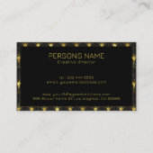 光沢のある金ゴールドと黒いアールデコパターン 名刺 (裏面)