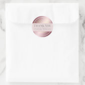 光沢のある金ゴールドのパームリーフオン赤面ピンクとグリッター ラウンドシール (バッグ)