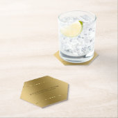 光沢のある金ゴールドアクセントを持つポリッシュされた金属金ゴールド ペーパーコースター (インサイチュ)