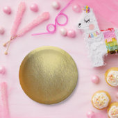 光沢のある金ゴールドアート ペーパープレート (パーティー)