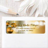 光沢のある金ゴールドクリスマスボードブル差出人住所ラベル ラベル (インサイチュ)