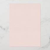 光沢のある金ゴールドクロスピンクフローラバプテスマ 箔招待状 (裏面)