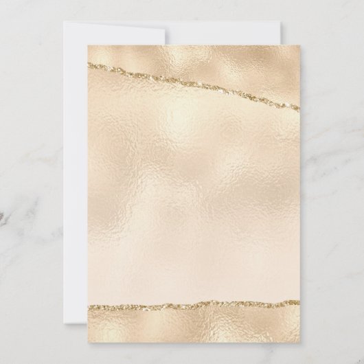 光沢のある金ゴールドグリッターグラマラスVIPパーティー 招待状 (裏面)