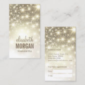 光沢のある金ゴールドグリッタースパークアポイントメントカード 予約カード (正面/裏面)