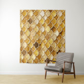 光沢のある金ゴールドグリッターマーメイドはかりで測 タペストリー (インサイチュ)